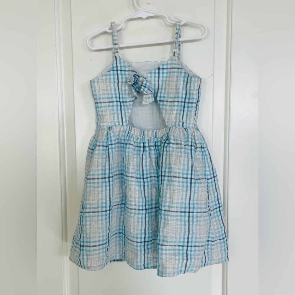 Art Class Girls Blue and White Plaid Dress - Picture 4 of 5
